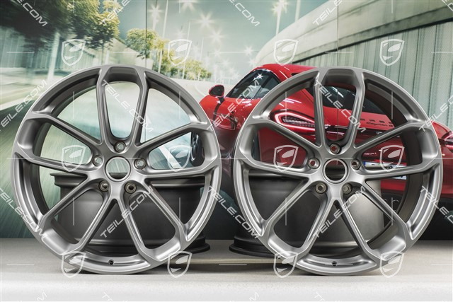 22" felgi GT, komplet, 10J x 22 ET48 + 11,5J x 22 ET52, Platinum satynowy półmat