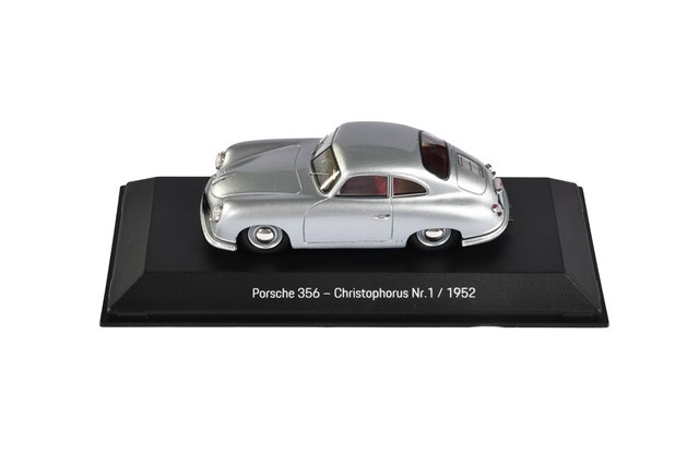Modellauto Porsche 356, Christophorus No. 1, 1952, silber, Maßstab 1:43