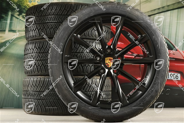 19" Boxster S Winterräder Satz, Felgen 8J x 19 ET57 + 10J x 19 ET45, Michelin Pilot Alpin 4 Winterreifen 235/40 R19 + 265/40 R19, schwarz seidenmatt