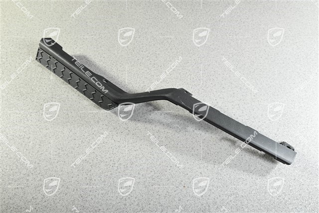 Rear bumper cover trim, lower, car with trailer coupling, black matte, L