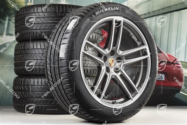 20" koła letnie komplet Turbo, felgi 9J x 20 ET26 + 10J x 20 ET19 + opony letnie, Michelin Latitude Sport 265/45 R20 +  295/40 R20, z czujnikami ciśnienia RDK, Titanium