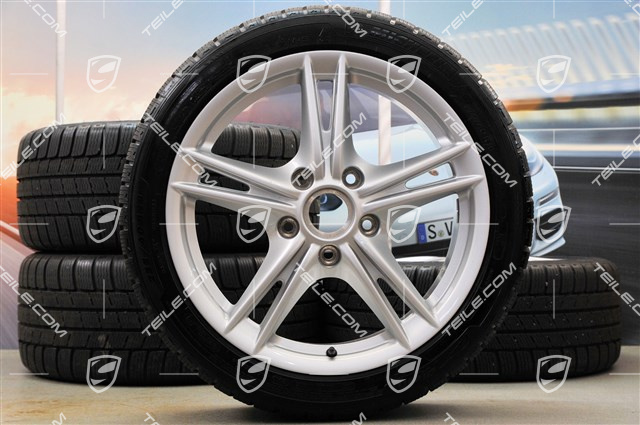 18" Boxster S II Winterräder Satz (Felgen mit Reifen), Felgen vorne 8J x 18 ET57 + hinten 9J x 18 ET43 + Michelin Reifen 235/40 ZR18 + 255/40 ZR18