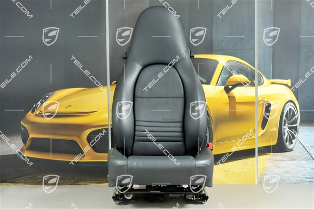 Fotel, regulowane elektrycznie, skóra, Granatowe, uszkodzony, R