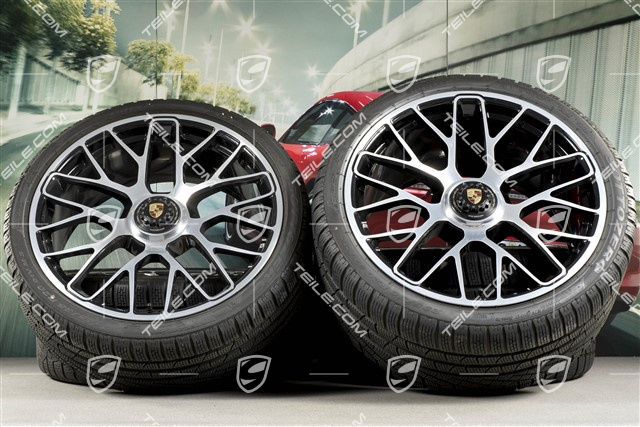 20" Turbo S Koła zimowe komplet do Turbo S, centralnie mocowane, felgi 8,5J x 20 ET51 + 11J x 20 ET59 + NOWE opony zimowe Pirelli Sottozero II 245/35 R20+295/30 R20, czujniki ciśnienia