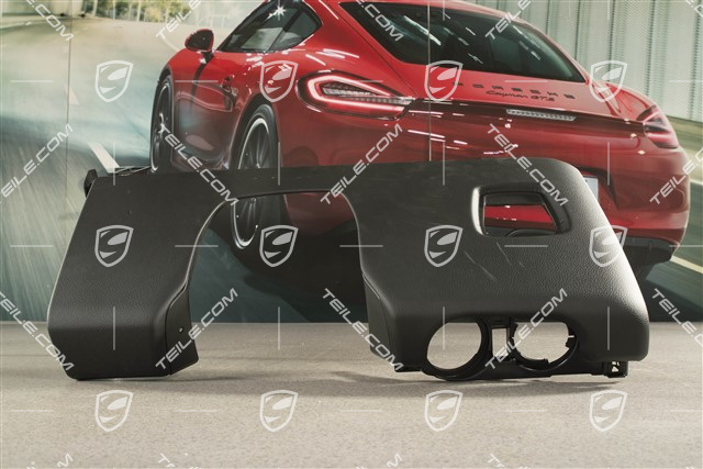 Schalttafelverkleidung, Unterteil, Kunstleder, Schwarz, L