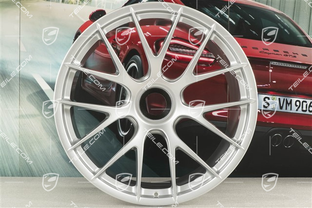 20"+21" GT2RS/GT3RS Magnesium wheel rim set, wheel rims 9,5 J x 20 ET50 + 12,5 J x 21 ET48, brilliant silver