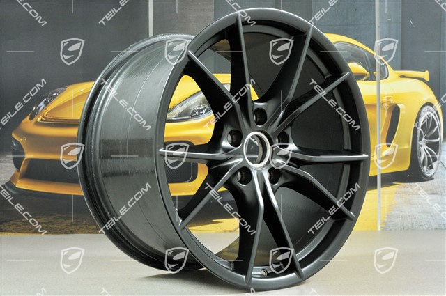 20-inch wheel rim set Carrera S IV, rims 8,5 J x 20 ET49 + 11,5 J x 20 ET56, black satin matt