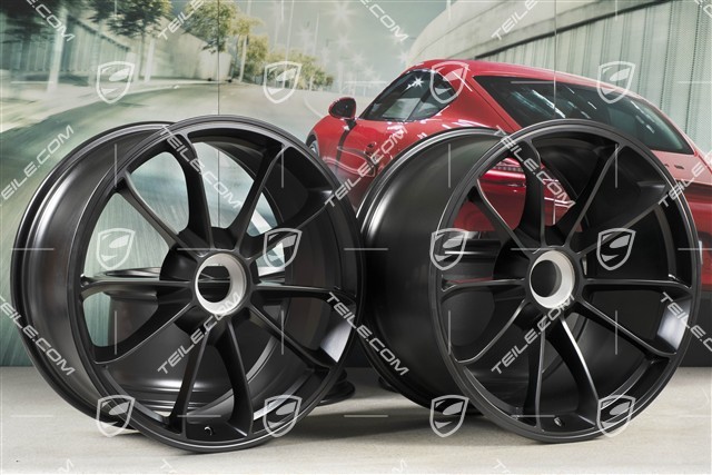 20+21" GT3 RS wheel set, rims: front 9,5J x 20 ET50 + rear 12,5J x 21 ET48, black
