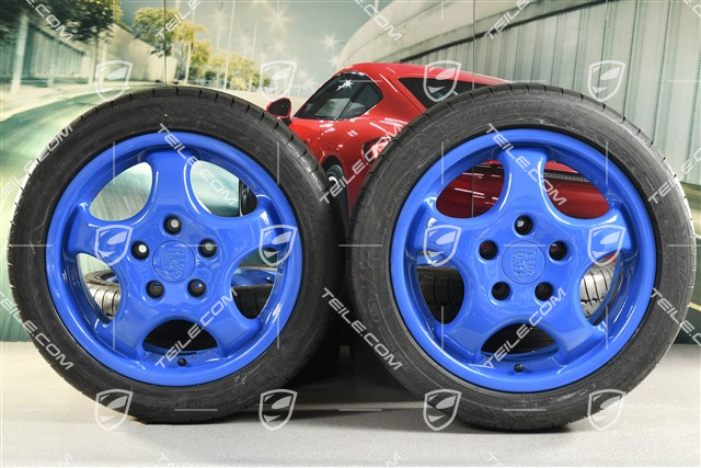17" CUP I Rädersatz, 7J x 17 ET55 + 9J x 17 ET55 + Michelin Sommerreifen 225/45 ZR17 + 255/40 ZR17, Maritimblau 38B