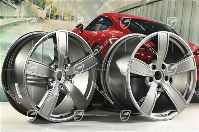 20" Komplet felg Carrera Sport, 8,5J x 20 ET57 + 10,5J x 20 ET51, platynowy satynowy półmat
