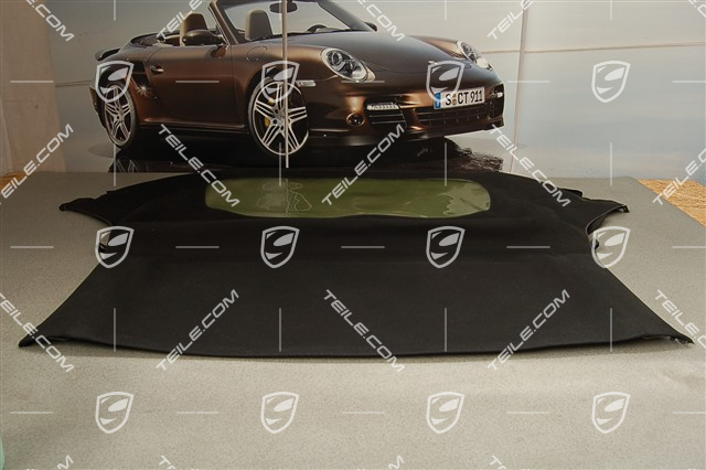 Płótno dachu z szybą tylną, czarne