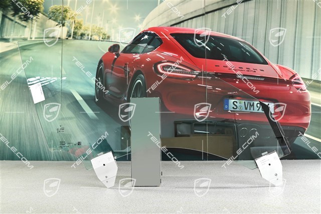 Door window glass, front, tinted green, R