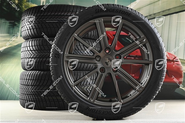 20-inch Panamera Turbo Winter wheel set, wheel rims 9,5J x 20 ET71 + 10,5J x 20 ET71 + NEW Bridgestone winter tyres 275/40 R20 + 315/35 R20, Turbonite