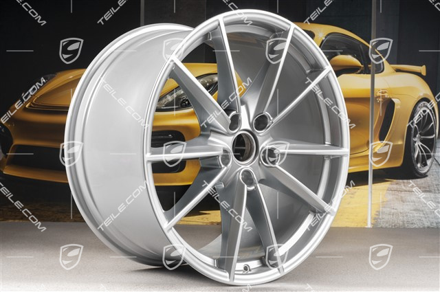 20"+21" Komplet felg Carrera S, 8,5J x 20 ET53 + 11J x 21 ET66, srebrny brilliant chrome