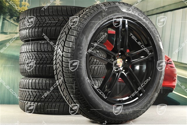 19" "Macan Sport" Winterräder Satz, Felgen 8,5J x 19 ET21 + 9J x 19 ET21 + NEUE Pirelli Winterreifen 235/55 R19 + 255/50 R19, mit RDK-Sensoren
