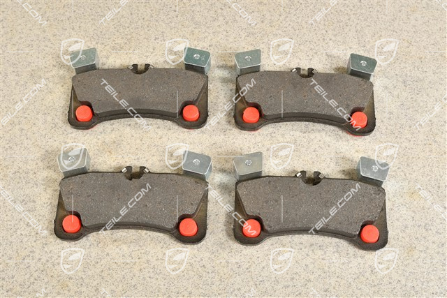 Brake pad repair set, disc diameter 18" plus, brake calliper painted red, L+R