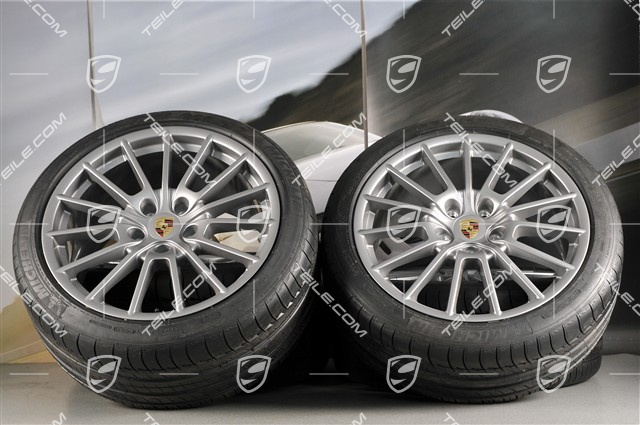 20" Panamera Sport Sommerräder Satz, 2 x 9,5J x 20 ET 65 + 2 x 11,5 J x 20 ET63 + NEUE Michelin Reifen 255/40 ZR20 + 295/35 ZR20