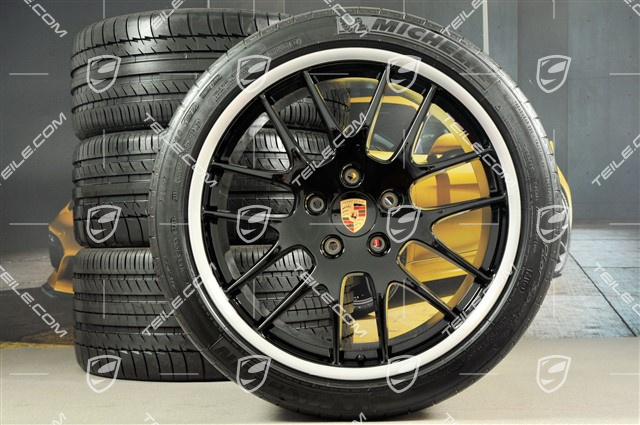 20" Komplet kół letnich RS Spyder Design, felgi 9,5J x 20 ET65 + 11J x 20 ET 68 + opony 255/40 ZR 20 + 295/35 ZR20, czarne