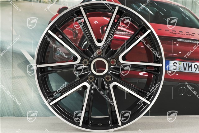 21" Felge Panamera Exclusiv, 11,5J x 21 ET69, Tiefschwarz Metallik