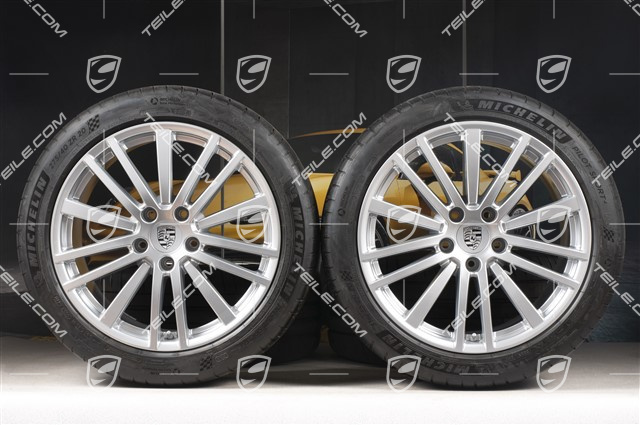 20" Koła letnie Panamera Design, felgi 9,5J x 20 ET71 + 11,5J x 20 ET68 + NOWE opony letnie Michelin 275/40 ZR20 + 315/35 ZR20, z czujnikami ciśnienia