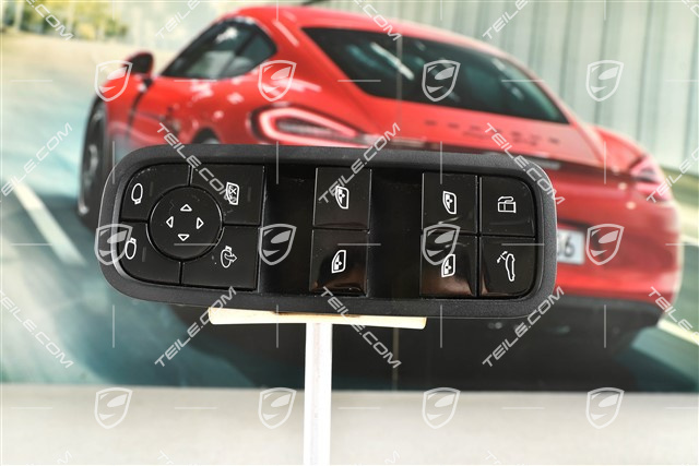 Fensterheber Schalter, Fahrerseite, Schwarz-matt, Hybrid