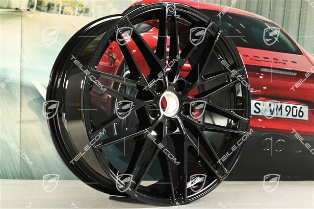 22" Macan RS Spyder Design Felge, 9J x 22 ET29, schwarz hochglanz