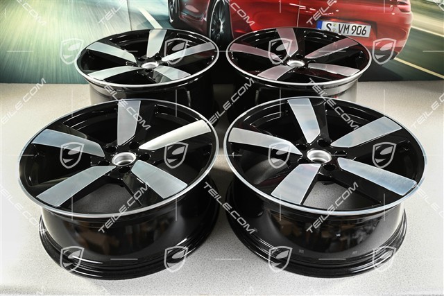 22" Macan Sport Felgensatz, 9J x 22 ET29 + 11J x 22 ET47, schwarz hochglanz