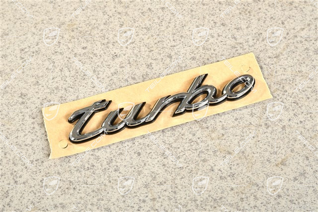 Coupe, "TURBO" Emblemat / napis, chrom na tle w czarnym połysku