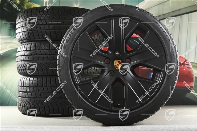 20-inch Turbo Aero winter wheel set, rims 9J x 20 ET54 + 11J x 20 ET60 + NEW Pirelli winter tyres 245/45 R20 + 285/40 R20, black satin matt