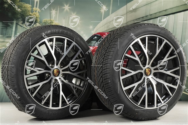 20" Turbo S Aero Design Winterräder Satz, Felgen 9J x 20 ET54 + 11J x 20 ET60, Goodyear Winterreifen 245/45 R20 + 285/40 R20
