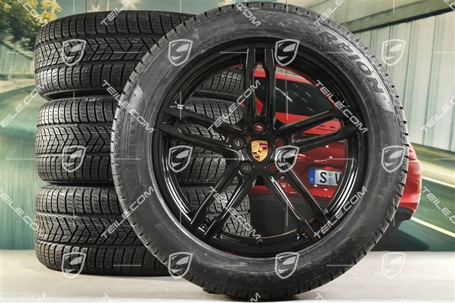 19" "Macan Sport" Winterräder Satz, Felgen 8,5J x 19 ET21 + 9J x 19 ET21 + NEUE Pirelli Winterreifen 235/55 R19 + 255/50 R19, mit RDK-Sensoren