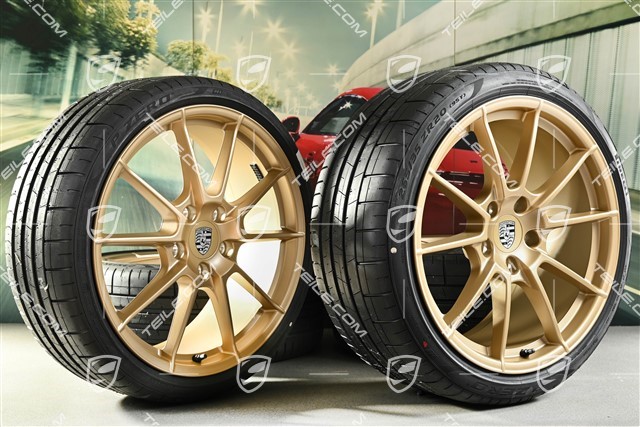 20" 718 Sport koła letnie komplet, felgi 8,5J x 20 ET57 + 10,5J x 20 ET47 + opony letnie Pirelli 235/35 ZR20 + 265/35 ZR20, z czujnikami ciśnienia, aurum satynowy półmat
