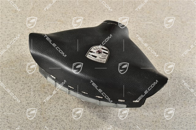 Airbag, 3-Speichen, Kunststoff, schwarz, Wappen schwarz/silber