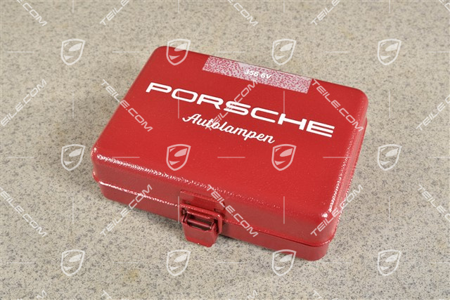 Ersatzlampenkasten, Set Glühlampen und Sicherungen 6 Volt für Porsche 356 A/B