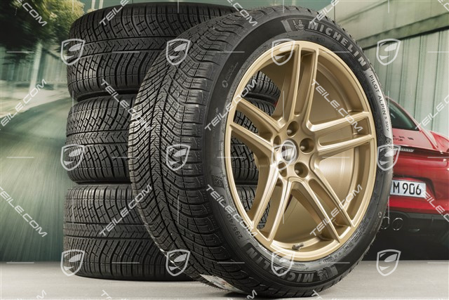 20-inch "Macan Turbo" winter wheels set, rims 9J x 20 ET26 + 10J x 20 ET19 + Michelin Latitude Alpin 5 winter tyres 265/45 R20 + 295/40 R20, Aurum satin mat, with TPMS