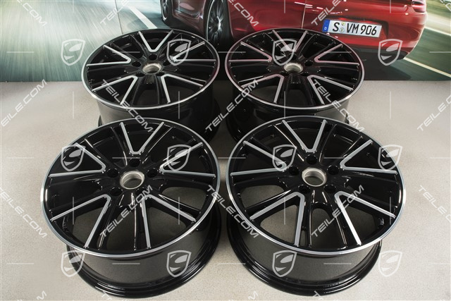 20-inch wheel rim set Exclusive Design, 10,5J x 20 ET71 + 9,5J x 20 ET71, for winter use, black high gloss
