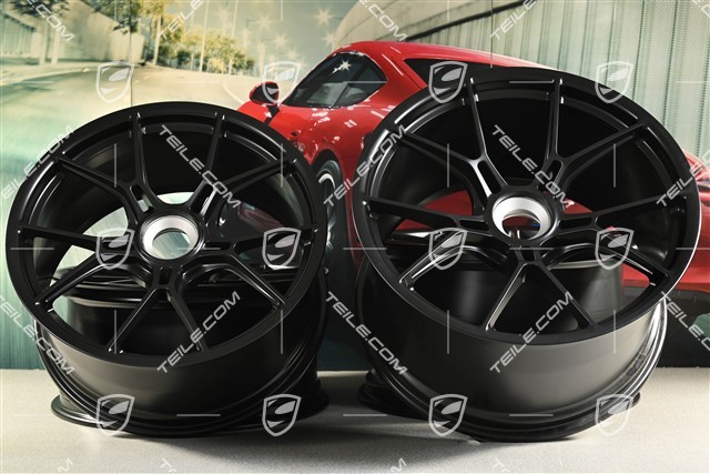 20+21 -inch GT3 wheel rim set, 9,5J x 20 ET46 + 12J x 21 ET45, black satin mat