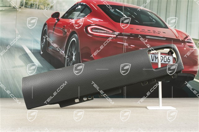 Tapicerka nad schowkiem, skóropodobna, Czarna