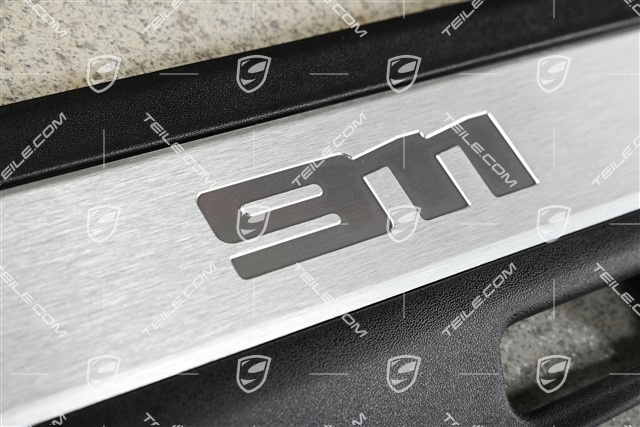 Listwa ozdobna progu wewnętrznego, Czarna / Szczotkowane aluminium, Carrera S, L