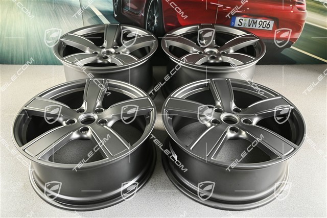 20" Komplet felg Carrera Sport, 8,5J x 20 ET57 + 10,5J x 20 ET51, platynowy satynowy półmat