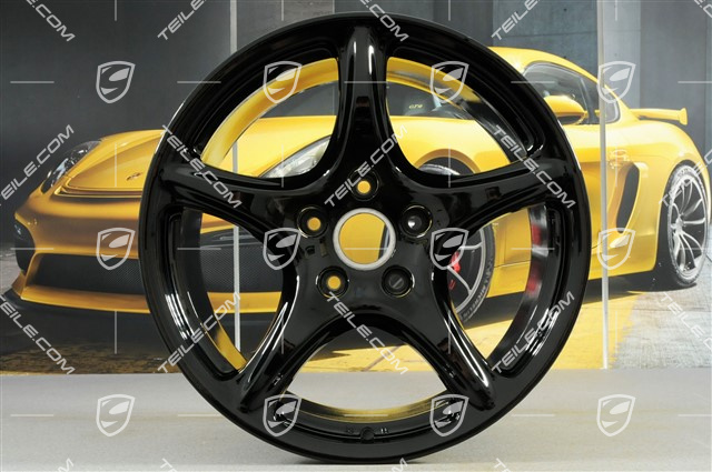 19-inch Carrera Classic wheel set, 8J x 19 ET57 + 11J x 19 ET51, black high gloss