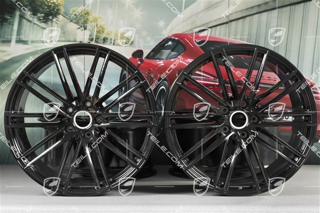 22" komplet felg Turbo IV, 11,5J x 22 ET52 + 10J x 22 ET48, do Coupé, czarny satynowy półmat
