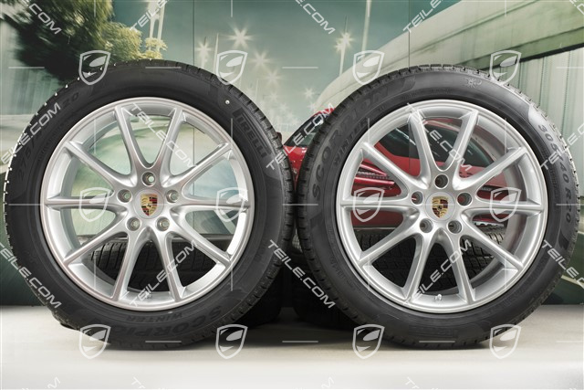 20" koła zimowe Cayenne Design, komplet, felgi 9J x 20 ET50 + 10,5J x 20 ET64 + opony zimowe Pirelli 275/45 R20 + 305/40 R20, z czujnikami ciśnienia