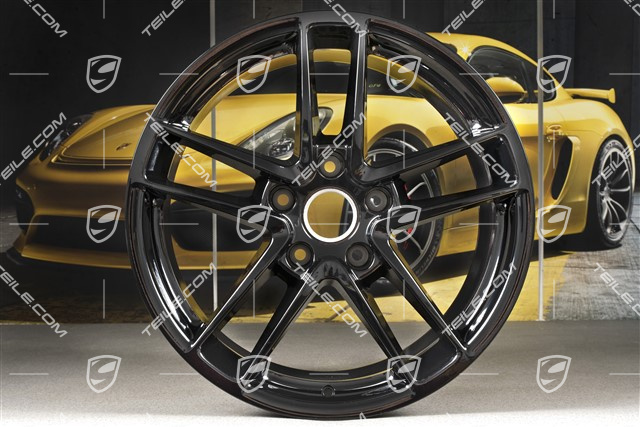 19" Komplet felg Panamera Turbo II, 10J x 19 ET61 + 9J x 19 ET60, czarny wysoki połysk