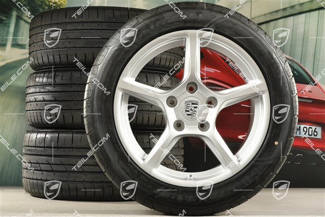 18" Boxster IV Sommerräder Satz, Felgen 8J x 18 ET57 + 9,5J x 18 ET49,  Good Year  Eagle F1 Sommerreifen 235/45 R18 + 265/45 R18