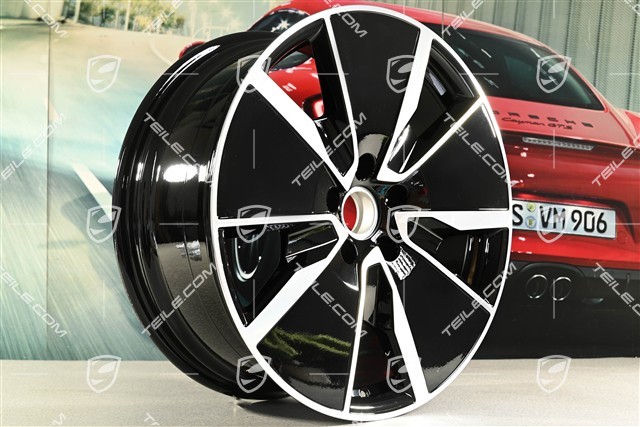 21" Felge Macan Turbo, 8,5J x 21 ET27, schwarz hochglanz