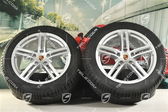 19-inch Panamera Winter wheel set, wheel rims 9J x 19 ET64 + 10,5J x 19 ET62 + Continental Winter Contact TS860 S winter tyres 265/45 R19 + 295/40 R19, silver
