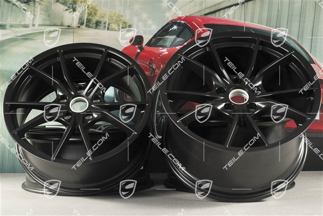 20" Felgensatz Carrera S IV, 8,5J x 20 ET49 + 11J x 20 ET56, für Winterbetrieb, C4/C4S/GTS, Schwarz Seidenmatt