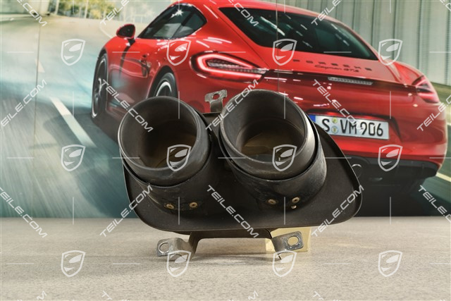 Double tailpipe, black, R