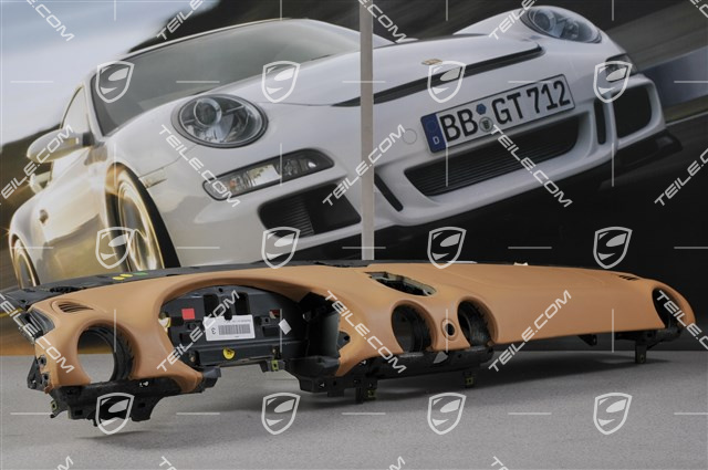 Schalttafel Verkleidung, Oberteil, Leder Sandbeige